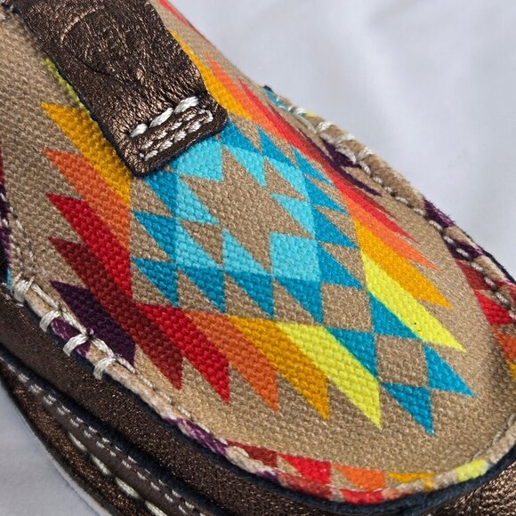 ARIAT Size 6B Copper Metallic/Rainbow Blanket Cruiser Leather Slip On Shoes - Picture 12 of 16